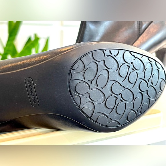 COACH BETHIE Smooth Nappa Boots - 8.5B Black 3.5 inch heel NWOT - Picture 5 of 14